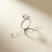 2.95CTW Emerald Cut Vintage Pavé Lab Grown Diamond Ring For Women White