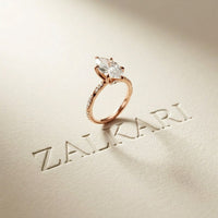 2.95CTW Marquise Cathedral Pavé Lab Grown Diamond Ring For Women Rose Gold
