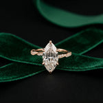 2.95CTW Marquise Cathedral Pavé Lab Grown Diamond Ring For Women Rose Gold