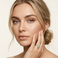2.95CTW Marquise Cathedral Pavé Lab Grown Diamond Ring For Women Gold