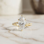 2.95CTW Marquise Cathedral Pavé Lab Grown Diamond Ring For Women Gold