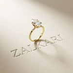 2.95CTW Marquise Cathedral Pavé Lab Grown Diamond Ring For Women Gold