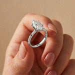 2.95CTW Marquise Cathedral Pavé Lab Grown Diamond Ring For Women White