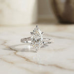 2.95CTW Marquise Cathedral Pavé Lab Grown Diamond Ring For Women White
