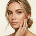2.95CTW Marquise Cathedral Pavé Lab Grown Diamond Ring For Women White