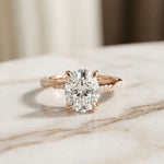 2.95CTW Oval Cut Classic Heirloom Lab Grown Diamond Ring For Women Rose Gold