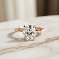 2.95CTW Oval Cut Classic Heirloom Lab Grown Diamond Ring For Women Rose Gold