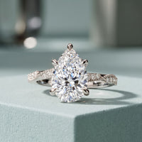 2.95CTW Pear Cut Antique Filigree Lab Grown Diamond Ring For Women White