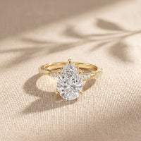 2.95CTW Pear Cut Antique Filigree Lab Grown Diamond Ring For Women Gold