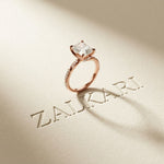 2.95CTW Radiant Cut Elegant Engraved Lab Grown Engagement Ring For Women Rose Gold