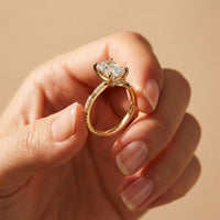 2.95CTW Radiant Cut Elegant Engraved Lab Grown Engagement Ring For Women Gold