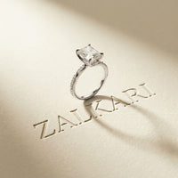 2.95CTW Radiant Cut Elegant Engraved Lab Grown Engagement Ring For Women White