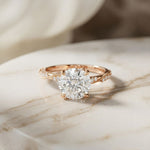 2.95CTW Round Cut Timeless Vintage Lab Grown Diamond Ring For Women Rose Gold