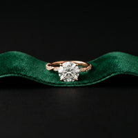 2.95CTW Round Cut Timeless Vintage Lab Grown Diamond Ring For Women Rose Gold