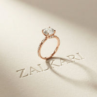 2.95CTW Round Cut Timeless Vintage Lab Grown Diamond Ring For Women Rose Gold