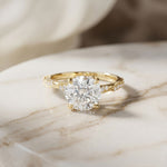 2.95CTW Round Cut Timeless Vintage Lab Grown Diamond Ring For Women Gold