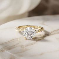 2.95CTW Round Cut Timeless Vintage Lab Grown Diamond Ring For Women Gold