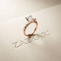 2.35CTW Emerald Cut Pear Side Stone Lab Grown Diamond Ring For Women Rose Gold