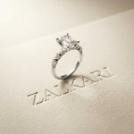 2.35CTW Emerald Cut Pear Side Stone Lab Grown Diamond Ring For Women White