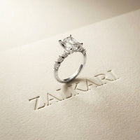2.35CTW Emerald Cut Pear Side Stone Lab Grown Diamond Ring For Women White