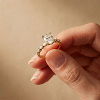 2.35CTW Oval Cut Pear Accent Lab Grown Diamond Ring For Women Gold
