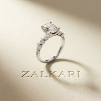 2.35CTW Oval Cut Pear Accent Lab Grown Diamond Ring For Women White