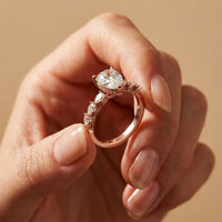 2.35CTW Pear Cut Elegant Side Stone Lab Grown Diamond Ring For Women Rose Gold