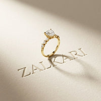 2.35CTW Pear Cut Elegant Side Stone Lab Grown Diamond Ring For Women Gold