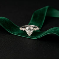 2.35CTW Pear Cut Elegant Side Stone Lab Grown Diamond Ring For Women White