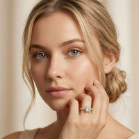 2.35CTW Princess Cut Pear Accent Lab Grown Diamond Ring For Women Gold