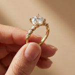 2.35CTW Round Cut Pear Shoulder Lab Grown Diamond Ring For Women Gold