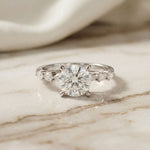 2.35CTW Round Cut Pear Shoulder Lab Grown Diamond Ring For Women White