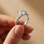 2.35CTW Round Cut Pear Shoulder Lab Grown Diamond Ring For Women White
