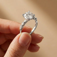 2.35CTW Round Cut Pear Shoulder Lab Grown Diamond Ring For Women White
