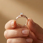 0.35CTW Round Cut Geometric Accent Lab Grown Diamon Ring For Women Rose Gold