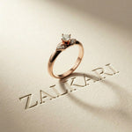 0.35CTW Round Cut Geometric Accent Lab Grown Diamon Ring For Women Rose Gold