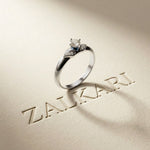0.35CTW Round Cut Geometric Accent Lab Grown Diamon Ring For Women White