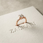 Cushion Lab Grown Diamond Arista Three Stone Ring For Her