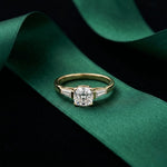 Cushion Lab Grown Diamond Arista Three Stone Ring For Her
