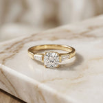 Cushion Lab Grown Diamond Arista Three Stone Ring For Her