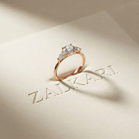 Round Lab Grown Diamond Elara Three Stone Ring For Her
