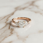 Round Lab Grown Diamond Elara Three Stone Ring For Her