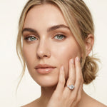 Round Lab Grown Diamond Elara Three Stone Ring For Her
