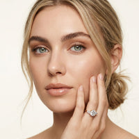 Round Lab Grown Diamond Elara Three Stone Ring For Her