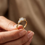 Round Lab Grown Diamond Elara Three Stone Ring For Her