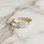 Round Lab Grown Diamond Elara Three Stone Ring For Her