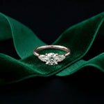 Round Lab Grown Diamond Elara Three Stone Ring For Her