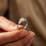 Round Lab Grown Diamond Elara Three Stone Ring For Her