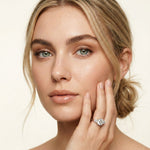 Round Lab Grown Diamond Elara Three Stone Ring For Her