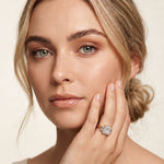 Radiant Lab Grown Diamond Vertex Three Stone Ring For Her